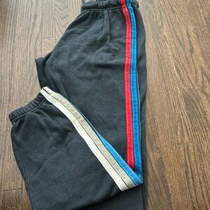 Aviator sweatpants. Charcoal grey with stripes. Like new. Size small.